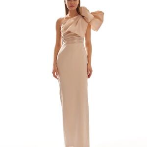 Elegant Cream One-Shoulder Dress